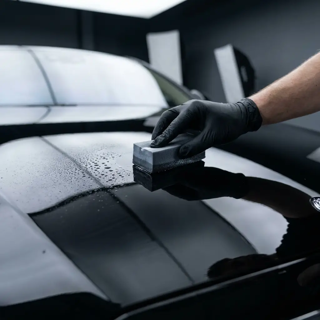 Car paint after PPF and ceramic protection — deep glossy finish
